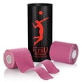 thumbnail image 2 of FlexU Kinesiology Tape: Pro-Grade Y Shape for Ultimate Support. Pre-Cut, Hypoallergenic, Latex-Free. Perfect for Shoulders, Knees, Lower-Back, and Ankles. 2 Rolls Pack (Pink), 2 of 3