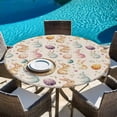 thumbnail image 5 of Easter Rabbit Round Tablecloth 45-54 Inch Round Fitted Table Cloth with Elastic Edge, Watercolor Egg Bunny Animal Leaf Waterproof Table Cover Protector for Outdoor Picnic Party Dining, 5 of 6