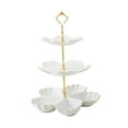 thumbnail image 3 of WeiLaiKeQi Tiered Ceramic Cake Stand Afternoon Tea Stand for Tea Party Wedding Birthday 3 Tier White, 3 of 9