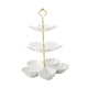 thumbnail image 3 of Expositor de tartas de cerámica de varios niveles para postres de frutas, decoración de mesa de varios niveles para postres 3 niveles blanco, 3 of 9