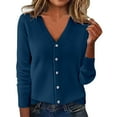 thumbnail image 2 of RUTAYY Women's Knitted Cardigan V-Neck Button Long Sleeve Fall Lightweight Soft Layering Sweater Lesure Stylish Tops, 2 of 5