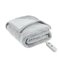 thumbnail image 6 of Serta Fleece to Sherpa Heated Throw, 50x60", Light Grey, 6 of 9