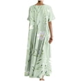 thumbnail image 4 of DailyTrove Women's Floral Print Kaftan Dress, Oversized Fit, Boho Resort & Lounge Outfit, Lightweight Cotton Blend, 4 of 6
