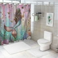 thumbnail image 7 of Orinice Pink Mermaid Shower Curtain Watercolor Mermaid Tail Shower Curtain for Girls Kids Bathroom Under The Sea Ocean Theme Shower Curtain Set with  60x72, 7 of 7