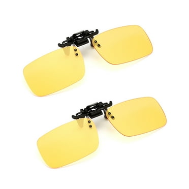 TOP-MAX Clip-on Polarized Sunglasses Fashion Sunglasses Clip UV400 Protection Eyes Polarized Lenses Yellow (2 Pack)