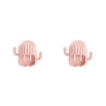 thumbnail image 4 of Yuarrent Soporte para cepillo de montado en la pared organizador de doble ranura soporte de drenaje de plástico estilo cactus estante Rosado 2piezas Yuarrent CBP211515, 4 of 5