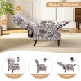 thumbnail image 5 of Pushback Recliner Chair Set of 2 Upholstered Floral Fabric Wingback Single Sofa Accent Chairs with Wood Legs Rivet Decoration for Living Room Bedroom Green, 5 of 7