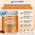 thumbnail image 4 of POLHIDE Yeast Probiotic Chews for Dogs, Itch Relief Sensitive Skin and Gut Health Support, 3 Billion CFU, Meat Flavor, 120 Count, 4 of 12