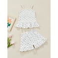 thumbnail image 2 of Gureui Girl Summer Clothes Floral Spaghetti Strap Tops and Ruffles Shorts Set Outfit Set 2Pcs Clothes Set, 2 of 8