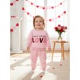 thumbnail image 5 of BemeyourBBs Mama's Little Love Outfit Baby Girls Toddler Valentines Day Outfits Long Sleeve Embroidery Letters Sweatshirt Tops with Pants Set Spring Clothes, 5 of 9