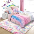 thumbnail image 4 of Dwelke Soft Colorful Rugs for Girls Room, Fluffy Rainbow Area rug Cute Floor Carpets Shaggy Playing Mat for Kids Baby Girls Bedroom Nursery Home Decor 5'x8'Rainbow, 4 of 6