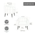 thumbnail image 3 of Noble House Solval 29.9" Chenille Barrel Accent Chair, Channel Tufted Lounge Chair with Metal Legs, Living Room, Black, 3 of 10