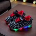 thumbnail image 6 of Kids Caca casual cool spider net woven shoes with LED light, sizes 5m-13Y, Red, 6 of 9