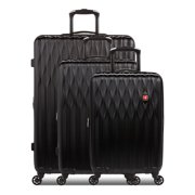 SWISSGEAR Wave Hardside Expandable 3-Piece Luggage Set with Spinner Wheels, Black