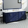 thumbnail image 3 of 84"w X 22"d Navy Blue Double Bath Vanity Featuring White Quartz Top And Faucet - 14 Drawers, 2 Cabinets, Soft Close, Scratch Stain Design 84 In. W 22 D With, 3 of 7