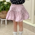 thumbnail image 6 of Girls Skirt Kids Toddler Girls Summer Skirt Solid Elastic Waist Flared Mini Skirt with 3D Bow Hem Design Dresses for Girls Pink 2 Years-3 Years, 6 of 6
