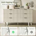 thumbnail image 6 of Laintene 6 Drawer Dresser for Bedroom, 53" Wide Dressers & Chest of Drawers, Boho Fluted Dresser with Wave Panel Design, Modern Storage Dressers Organizer for Living Room,White Oak, 6 of 10