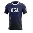 thumbnail image 4 of WAYUTE Men's USA Soccer T-Shirt DIY Name Number Short Sleeve Crew Neck Tee with Stylish Pattern Patriotic Color Sporty Casual Top Dailiy Wear, 4 of 7