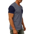 thumbnail image 3 of Fabrcox S-4XL Short Sleeve Shirt Men Big and Tall V Neck T Shirts for Man Color Block Athletic Sports Mens Summer Shirt with Pocket, 3 of 8