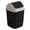 Black, variant on Bathroom Can with Two Way Swing Lid, Square Garbage Bin for Office Bedroom Kitchen, Compact Waste Basket Dog Cat Proof
