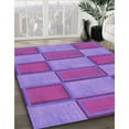 thumbnail image 3 of Ahgly Company Machine Washable Indoor Rectangle Transitional Purple Mimosa Purple Area Rugs, 4' x 6', 3 of 7