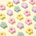 thumbnail image 6 of 150Pcs 5 Colors Spray Painted Wooden Flower with Heart Beads for Jewelry Bracelet Making, 6 of 8