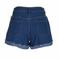 thumbnail image 6 of CALAFEBILA Womens Jean Shorts Denim Mid Rise Womens Shorts Blue Distressed Ripped with Pockets Independence Day American Flag Graphic Casual 4th of July Shorts, 6 of 6