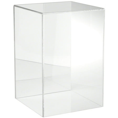 Plymor Clear Acrylic Display Case with No Base (Mirror Back), 10" W x 10" D x 15" H