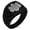 Black, variant on Stainless Steel Toyotomi Samurai Crest Chevron Pattern Biker Style Polished Ring