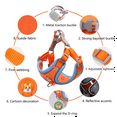thumbnail image 3 of Levviye Dog Harness and Leash Reflective Breathable Set - Adjustable Vest Style for Walking, Orange M, 3 of 7