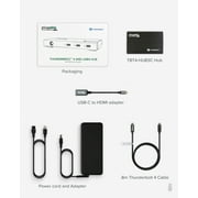 Plugable Thunderbolt 4 Hub, 4-in-1 Pure USB-C Design, Includes USB-C to 4K HDMI Adapter, 60W Laptop Charging, Compatible with Mac and Windows Laptops and USB-C, Thunderbolt 3 or 4, and USB4 devices
