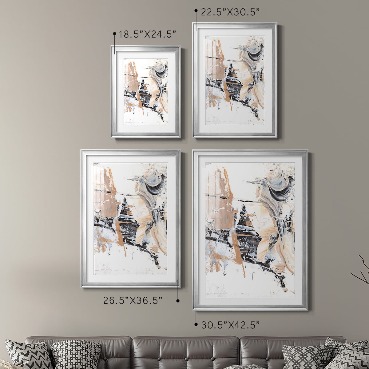 Wexford Home Ruckus III Premium Framed Print, 22.5" x 30.5" - Ready to Hang, Silver (Set of 2)