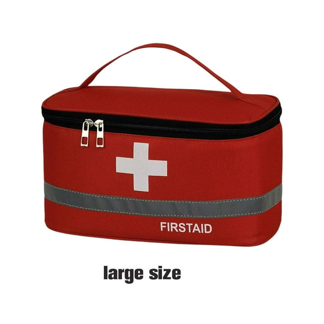 First Aid Kit Bag Lightweight Boxes Large Capacity Space Handle Medicine Bags Space Saving Oxford Cloth Medical Box Kitchen Sport Emergency Red Large