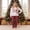 Red Women, variant on Christmas Family Matching Pajamas Set Print Long Sleeve Tops, Plaid Pants
