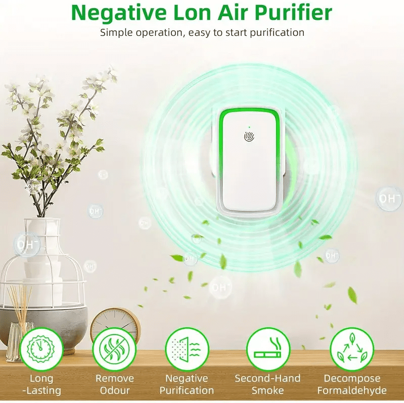 JahyShow Plug in Air Purifier, 4 Pack Negative Ion Air Ionizers Mini Portable Air ionizers for Home Bedroom Office