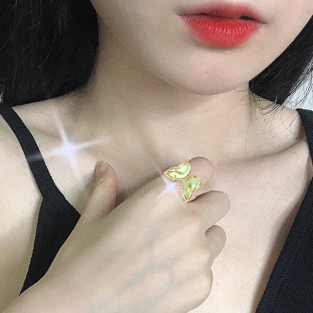 Pendientes para mujer, regalos para mujer, color transparente, anillo vivo, moda, súper inmortal, anillo de metal, pendientes
