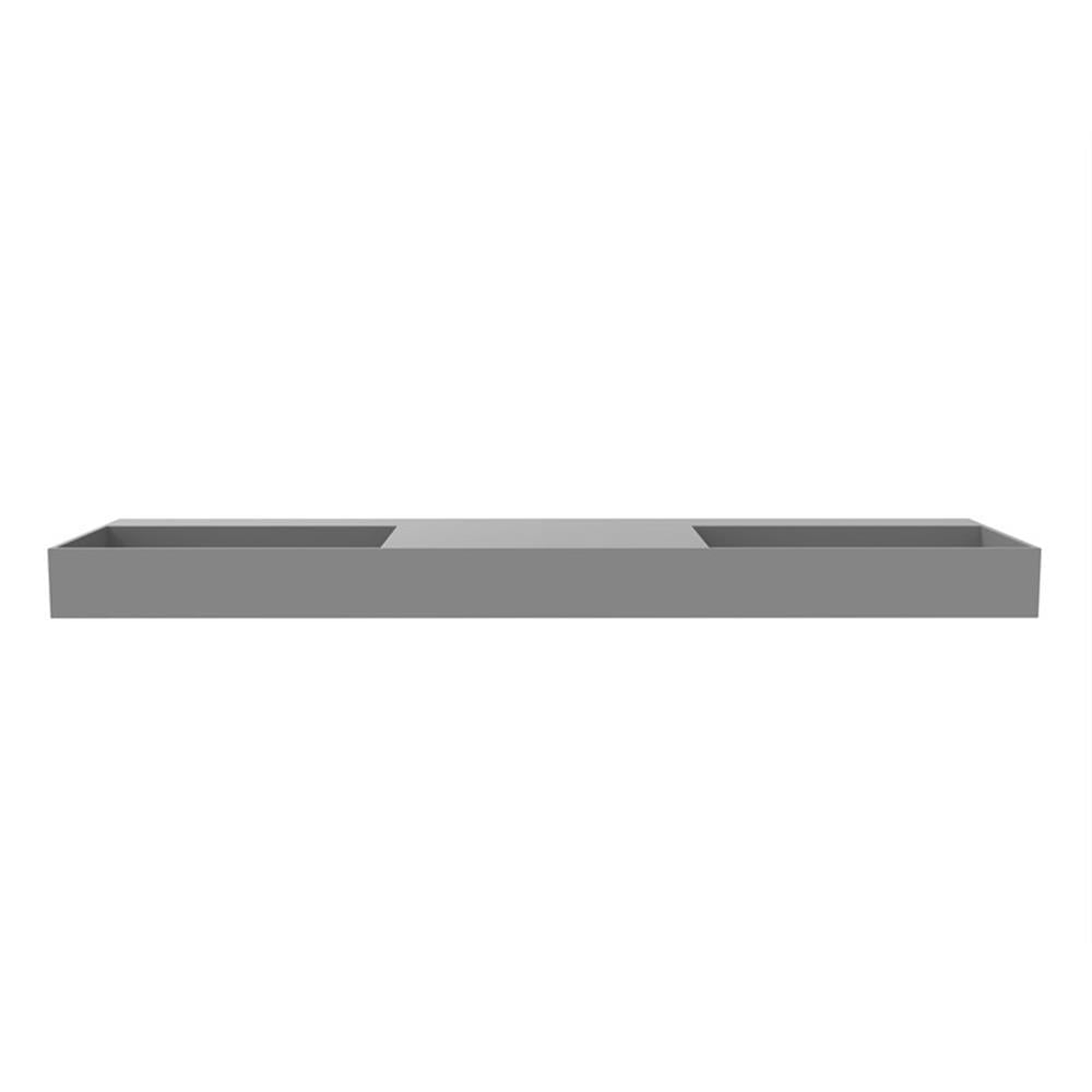 Juniper 72" Stone Bathroom Sink w/No Faucet Hole in Gray