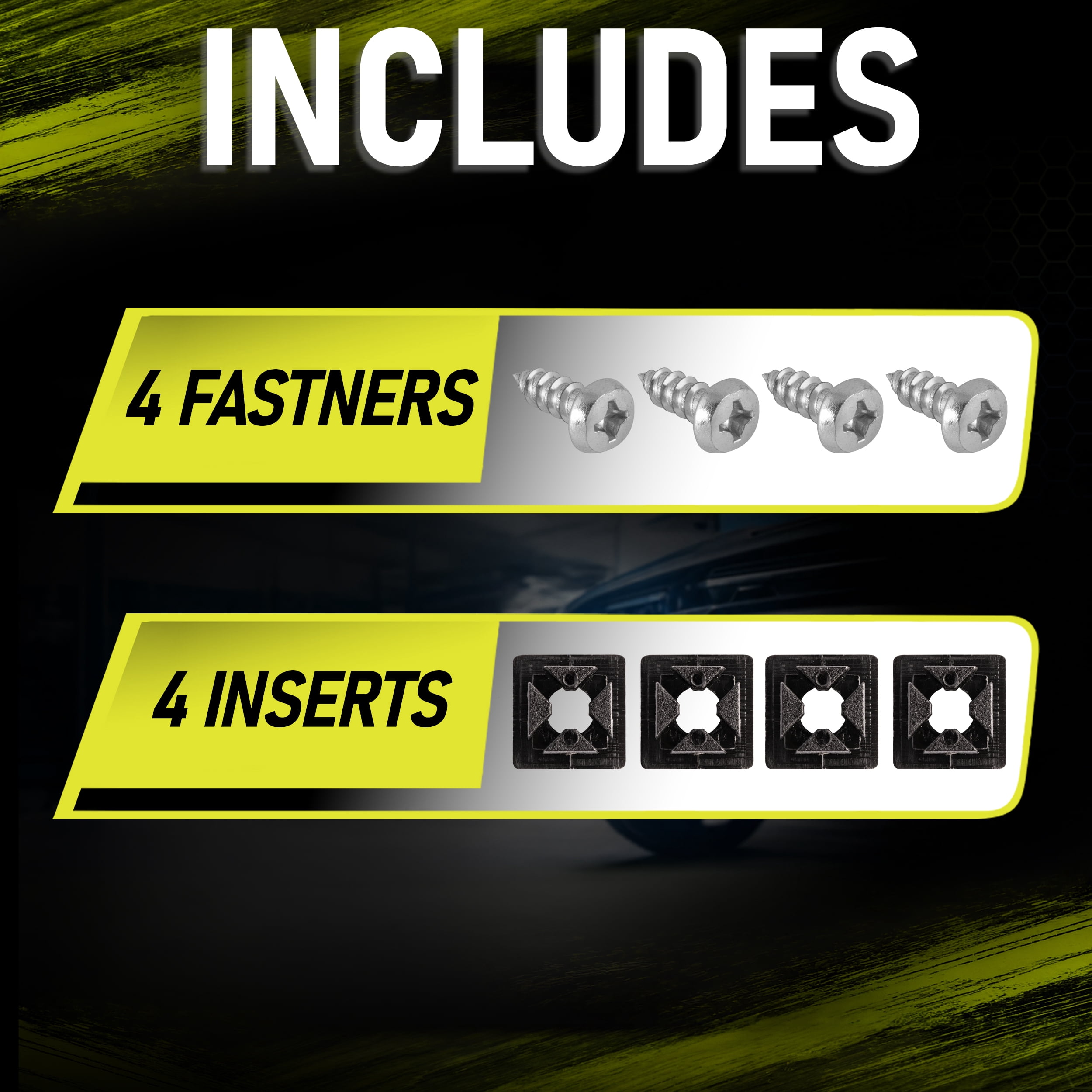 (2 pack) Auto Drive 8-Piece License Plate Fasteners, 93323W