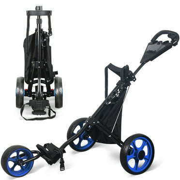 Caddymatic Golf X-Lite One-Click Folding Pull/Push Golf Cart Black/Red ...