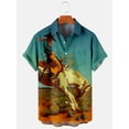 thumbnail image 3 of Camisa retro de vaquero occidental con estampado 3D para hombre, manga corta, solapa, botones clásicos, moda urbana, ropa de verano, extra grande, 3 of 5
