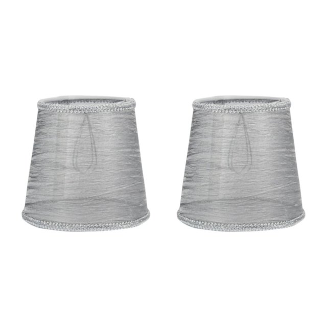 Decodeary Lamp Shade Decorative Cloth Lampshade for Bedside Parties Gray 15 x 11 x 14cm 2Set