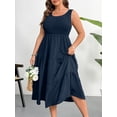 thumbnail image 6 of AURA Plus Size Summer Sleeveless Tank Dress for Women 2025 Smocked Casual Loose Sundress Flowy Beach Tiered Long Midi Dresses, 6 of 7