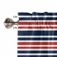 thumbnail image 5 of Stripe Window Valances for Kitchen, Red Navy Blue Contrast Abstract Rod Pocket Valances Windows Treatments Curtains for Living Room Bathroom Bedroom Decoration 54" x 18", 5 of 8