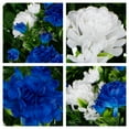 thumbnail image 7 of Sympathy Silks Artificial Cemetery Flowers 30" Blue and White Mums Saddle for Headstone, 7 of 7