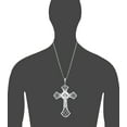 thumbnail image 2 of Huge Heavy Sterling Silver Cross with Jesus Pendant Necklace 5 Inches 30 Grams, 2 of 2