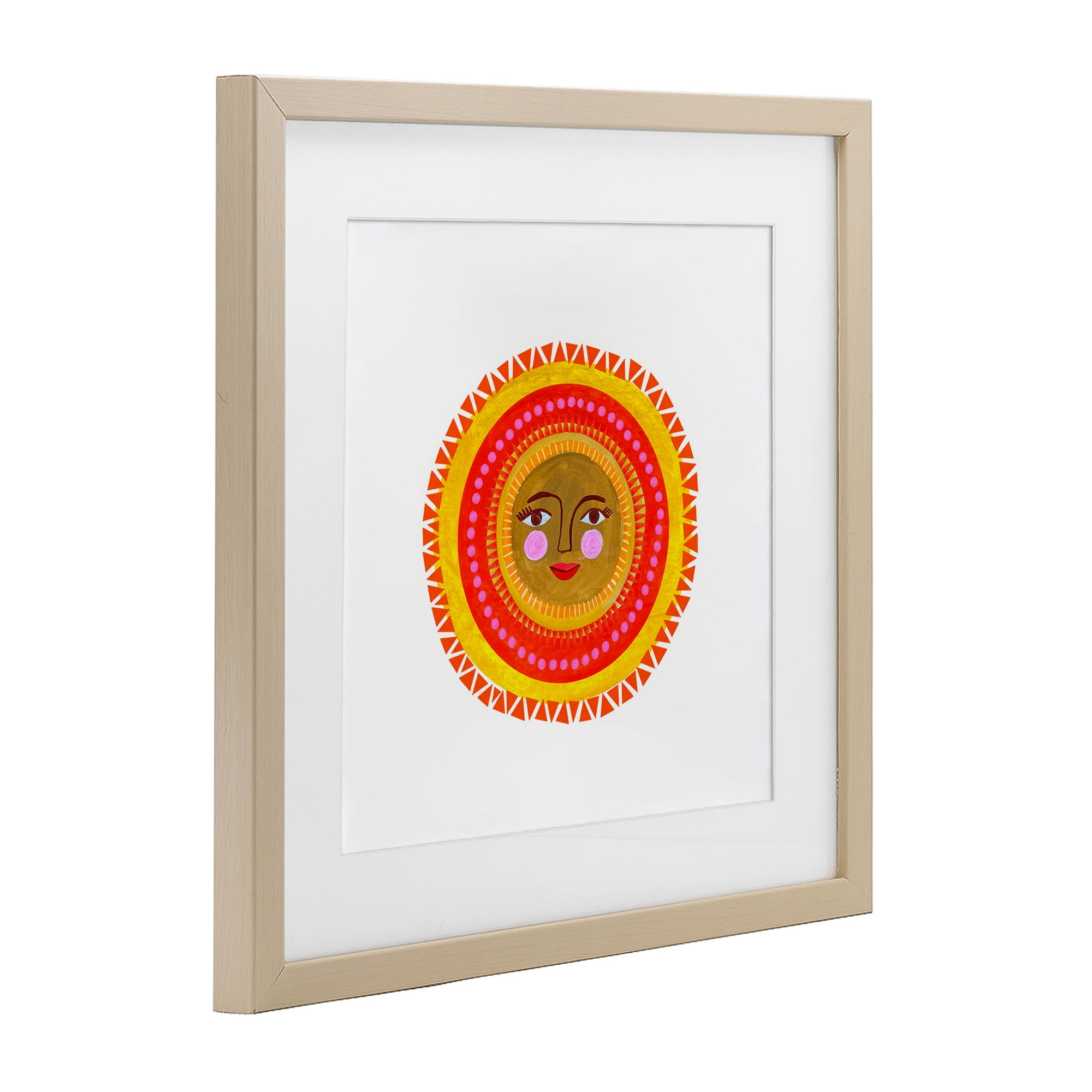 Stupell Industries Bold Bohemian Sun Birch Framed Print Under Glass, design by Katherine Herrell Studio