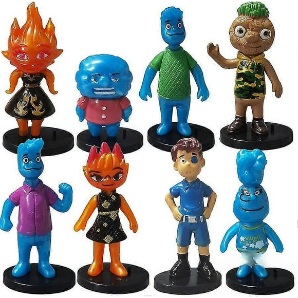 Elemental Action Figure 8 Pack, Authentic Posable Movie Toys, Small Scale Story Ready Gift Pack Including Wade And Ember YIJIA
