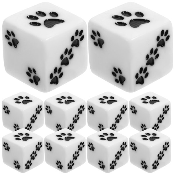 ColoMX 10 Uds. De dados de resina de dibujos animados, repuesto de patrón de huella, juego de dados, accesorios
