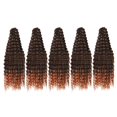 thumbnail image 1 of 5x paquetes de cabello ondulado profundo pelucas rizadas paquetes de cabello sintético a granel para fiesta de trenzado Marrón, 1 of 9