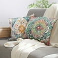 thumbnail image 6 of Boho Pillow Cover 20x20 Vintage Throw Pillow Covers Bohemian Antique Ethnic Decorative Pillow Cases Home Decor Square Linen Pillowcase, Green Orange, 6 of 6